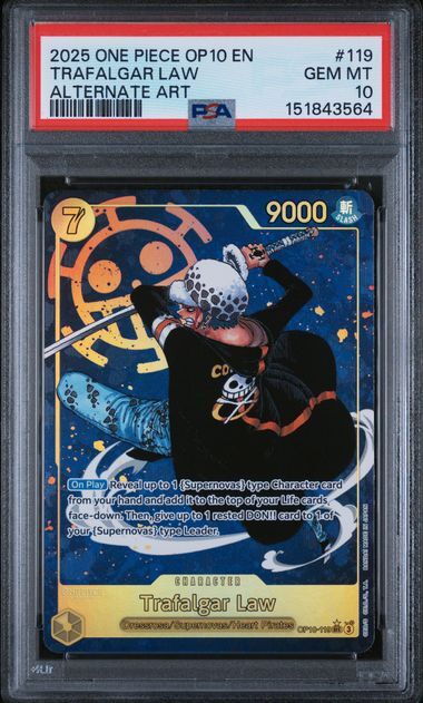 Trafalgar Law Alternate Art #119 - op10 Royal Blood - PSA 10 GEM-MT - One Piece