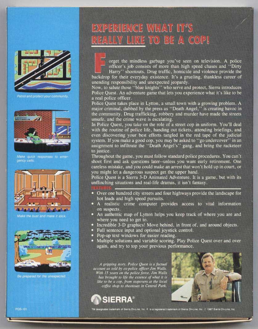 Police Quest Original PC Game 1987