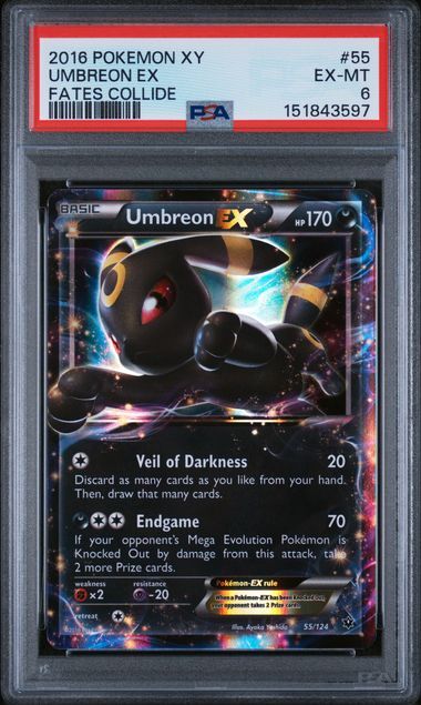 Umbreon ex #55 - XY Fates Collide - PSA 6 EX-MT - Pokemon