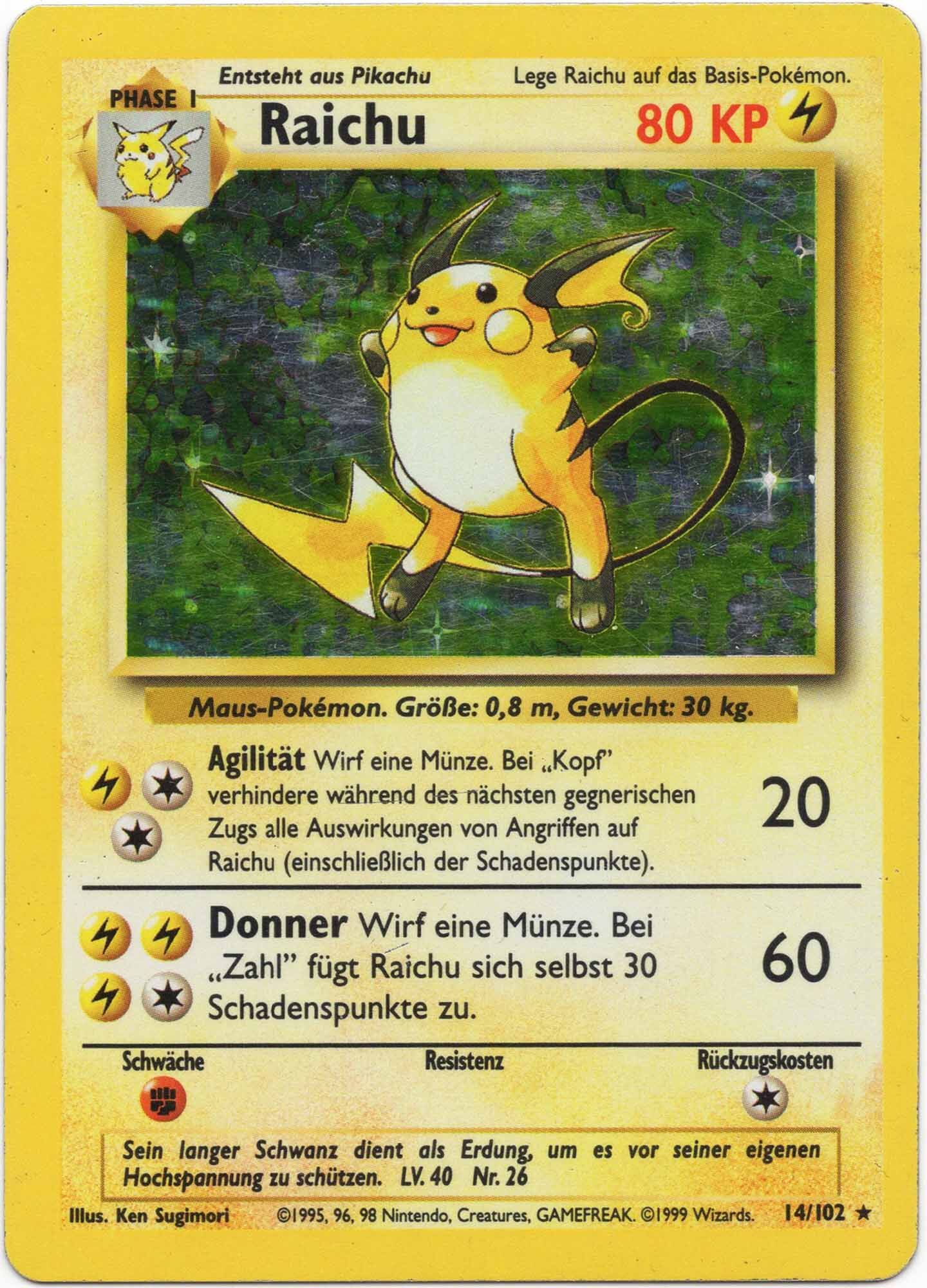 raichu-14-102-poke-mon-tcg-moderately-played Raichu - 14/102 - Pokémon TCG (Moderately Played)
