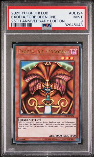 Exodia/Forbidden One LOB-DE124 - 25th Anniversary Edition - 2023 - Deutsch - PSA 9 Mint - Yu-Gi-Oh! Exodia/Forbidden One LOB-DE124 - 25th Anniversary Edition - 2023 - Deutsch - PSA 9 Mint - Yu-Gi-Oh!