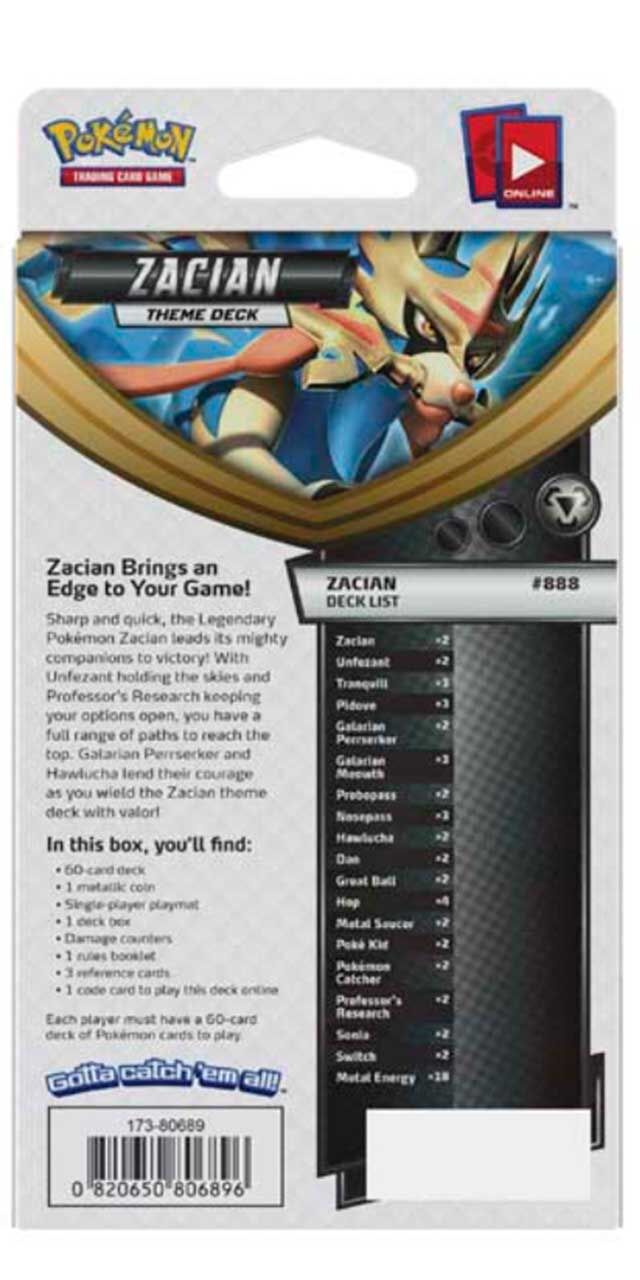 Pokémon Sword & Shield Rebel Clash Zacian Theme Deck - EN