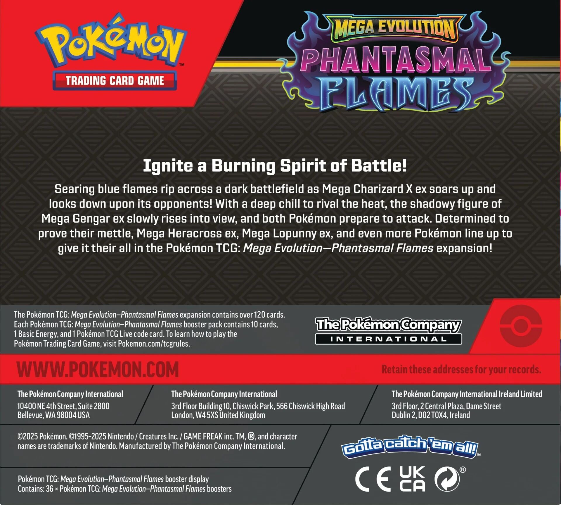 Pokémon TCG: Mega Evolution Phantasmal Flames Booster Display (36 Packs) - EN