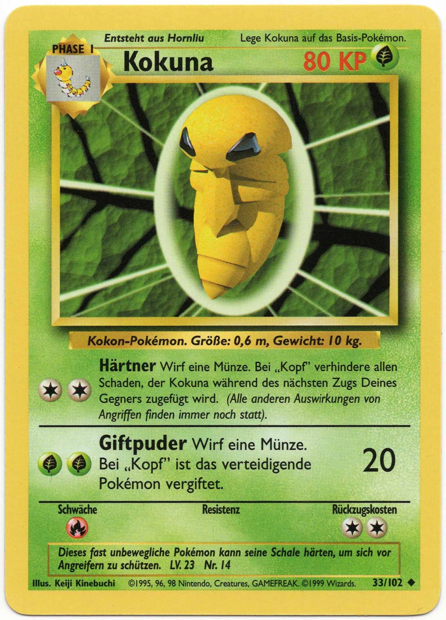 Kokuna - 33/102 - Pokémon TCG - Near Mint