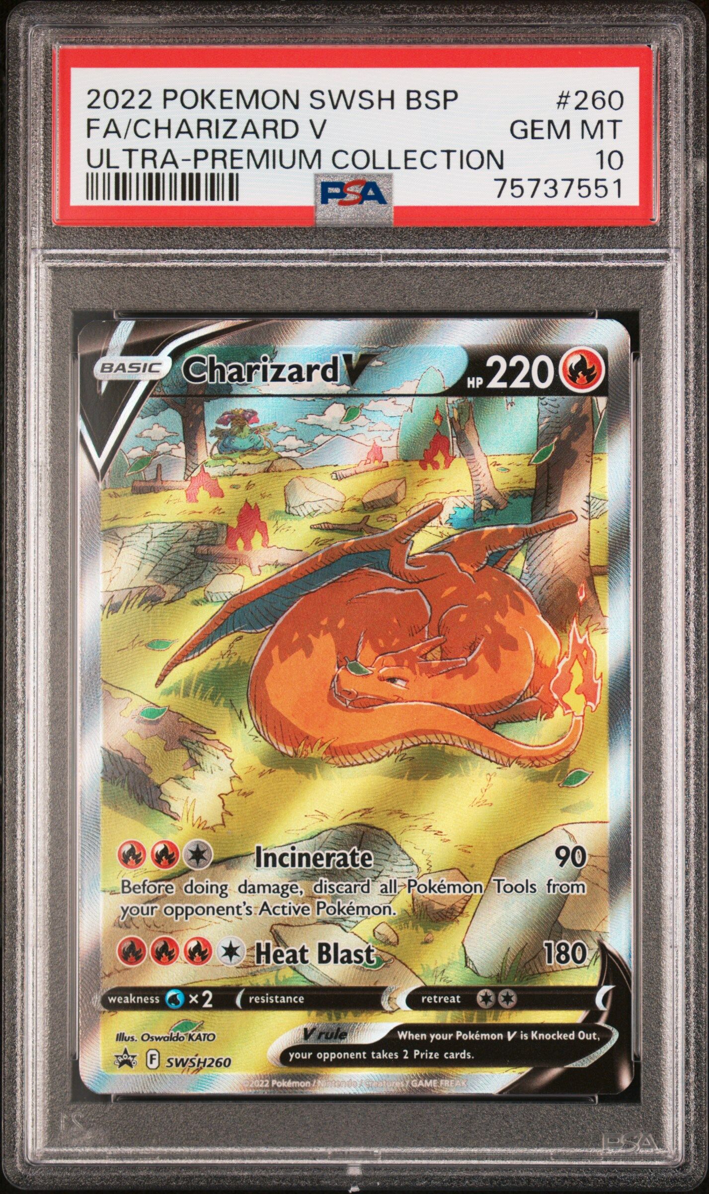 Charizard V SWSH260 - Ultra Premium Collection - Full Art - PSA 10 GEM MT - Pokémon