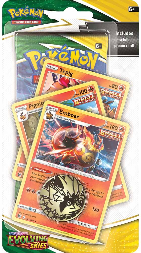 Pokémon Sword & Shield Evolving Skies Emboar Premium Checklane Blister - EN