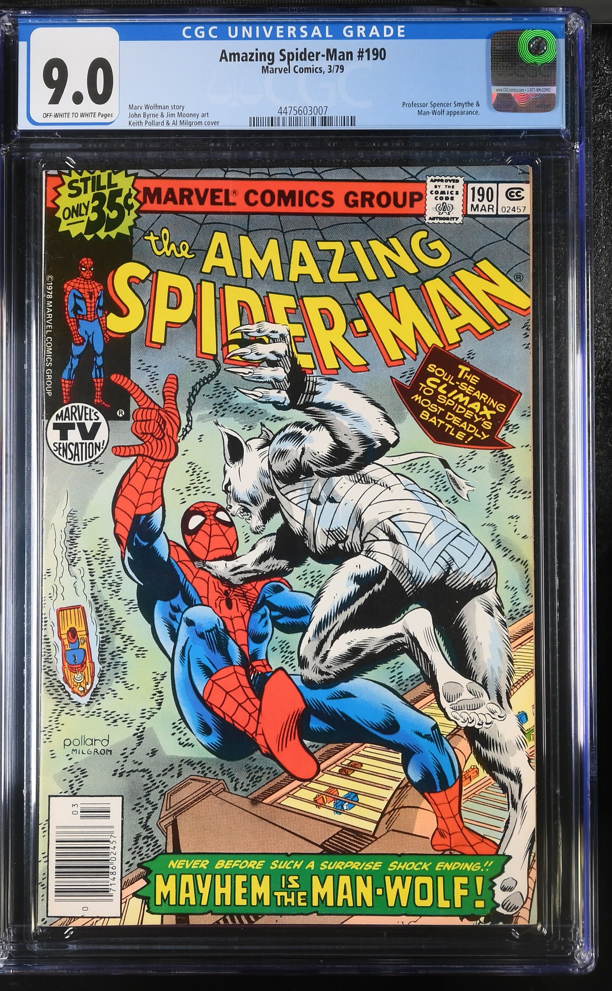 Amazing Spider-Man #190 CGC 9.0 Amazing Spider-Man #190 CGC 9.0