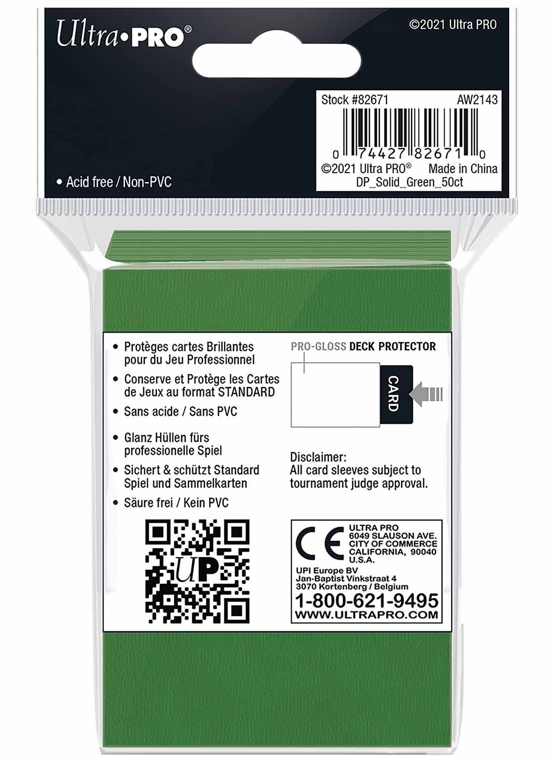 Ultra PRO Sleeves / Hüllen Green Standard Size (50)