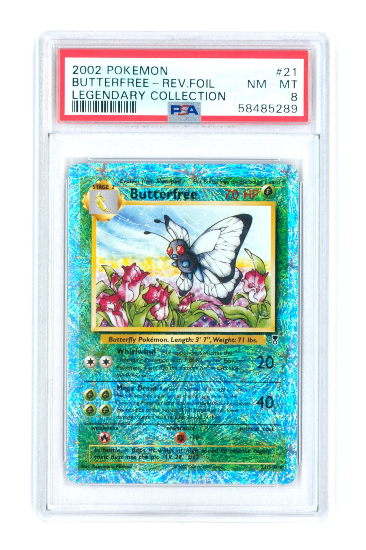 Butterfree 21/110 - Legendary Collection - Rev. Foil - 2002 - PSA 8 NM-MT - Pokémon