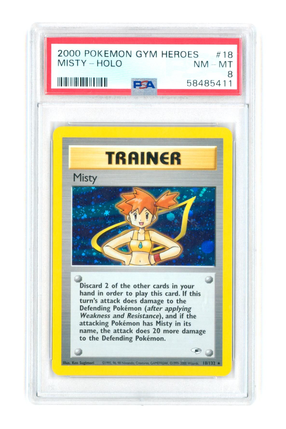 Misty 18/132 - Holo - Gym Heroes - 2000 - PSA 8 NM-MT - Pokémon