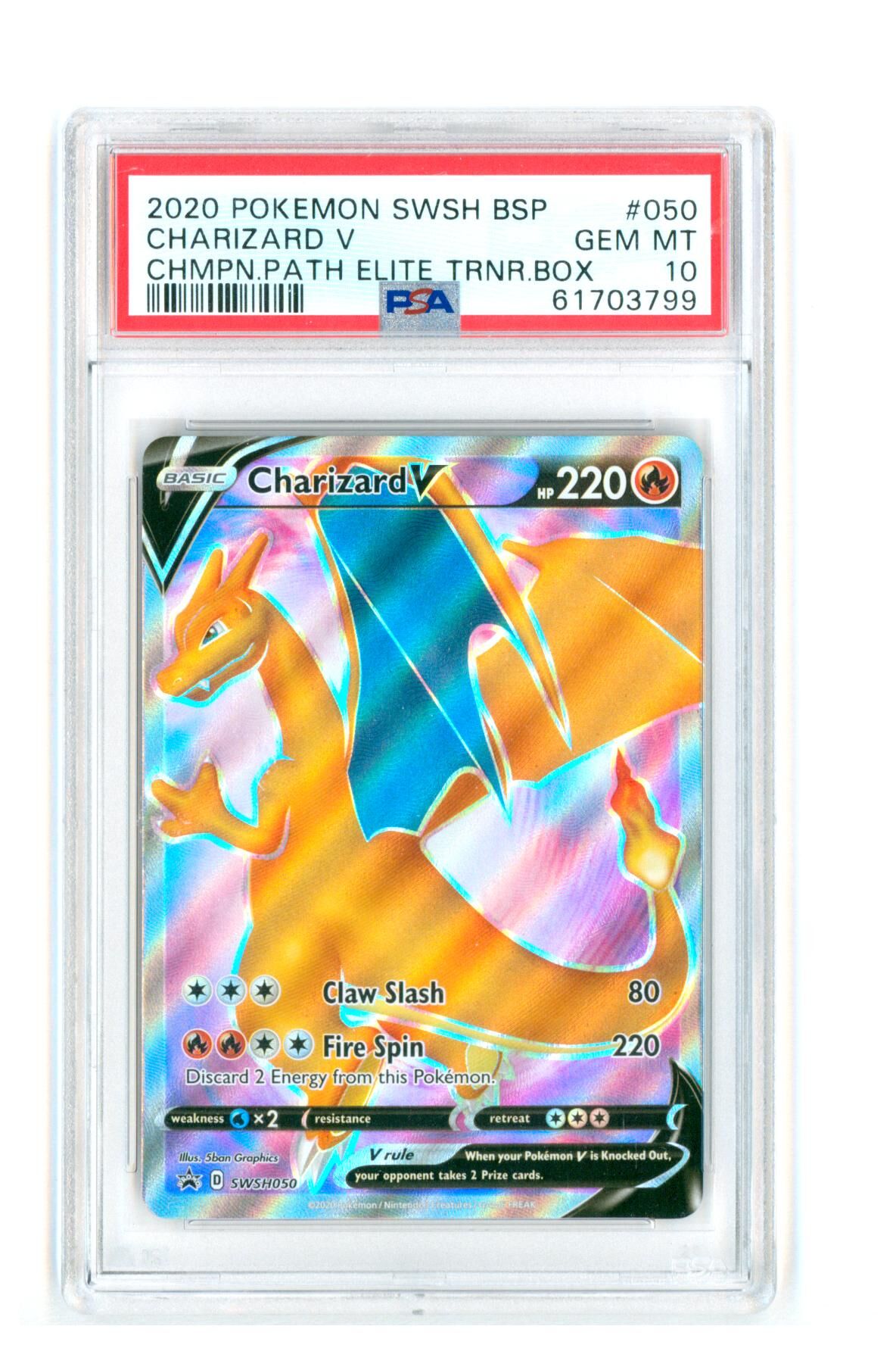 Charizard SWSH050 - Champions Path Elite Trainer Box Promo - PSA 10 GEM-MT - Pokemon