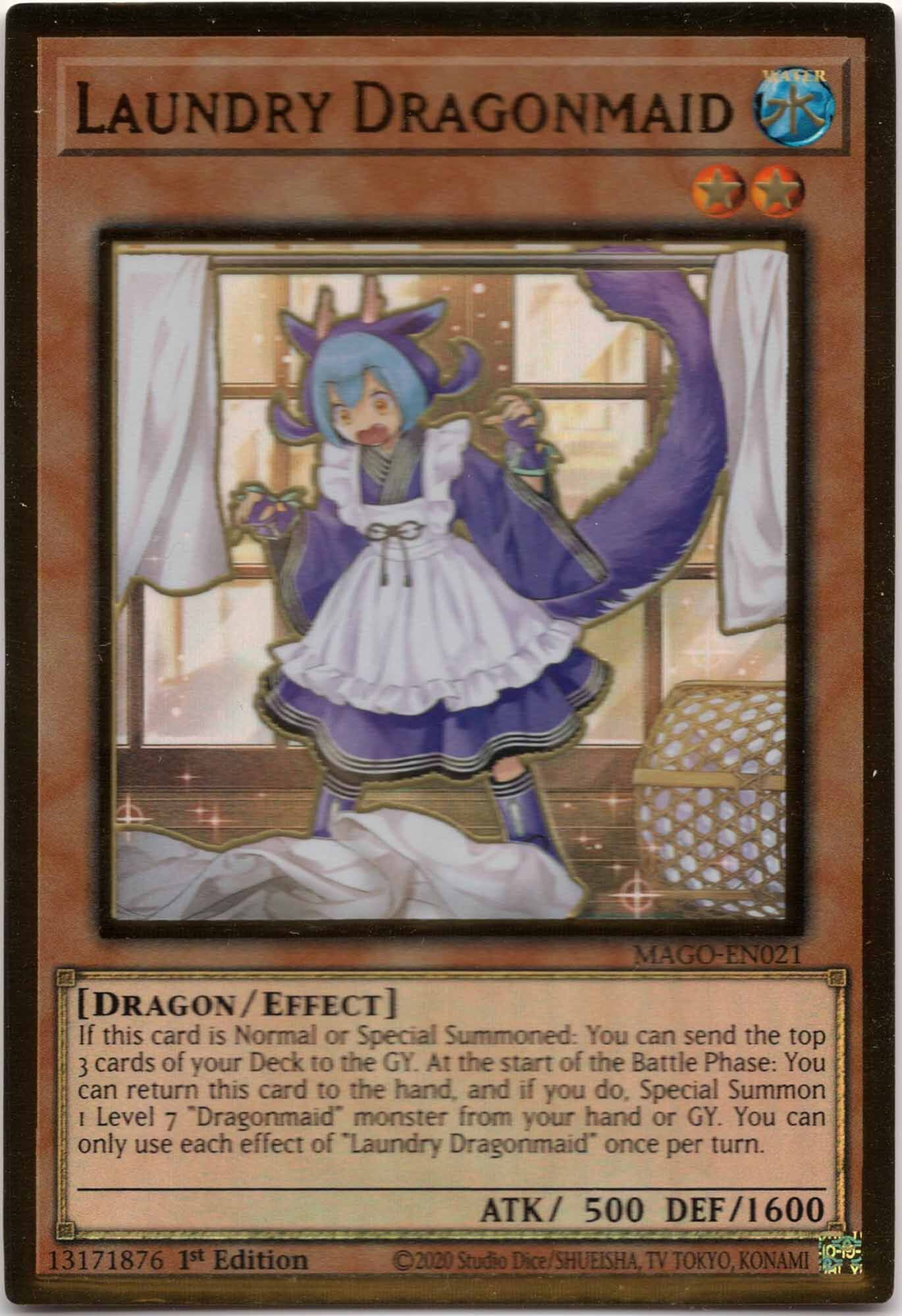 laundry-dragonmaid-mago-en021-premium-gold-rare-1st-edition-near-mint Laundry Dragonmaid - MAGO-EN021 - Premium Gold Rare - 1st Edition (Near Mint)