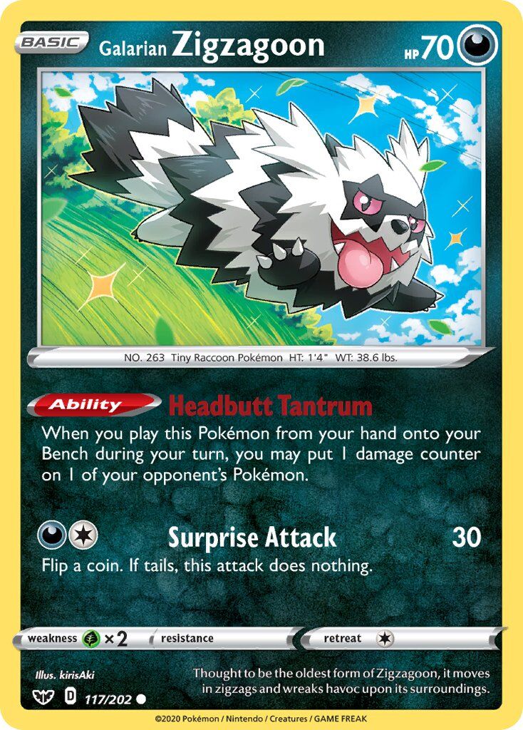 Galarian Zigzagoon - 117/202 - EN Galarian Zigzagoon - 117/202 - EN