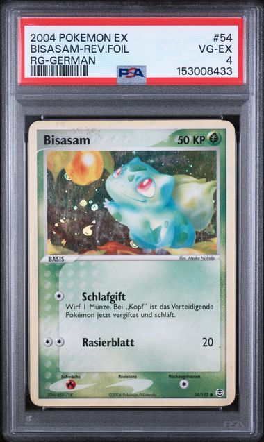 Bisasam #54 - Ex Fire Red & Leaf Green - Reverse Holo - PSA 4 VG-EX - Pokemon Bisasam #54 - Ex Fire Red & Leaf Green - Reverse Holo - PSA 4 VG-EX - Pokemon