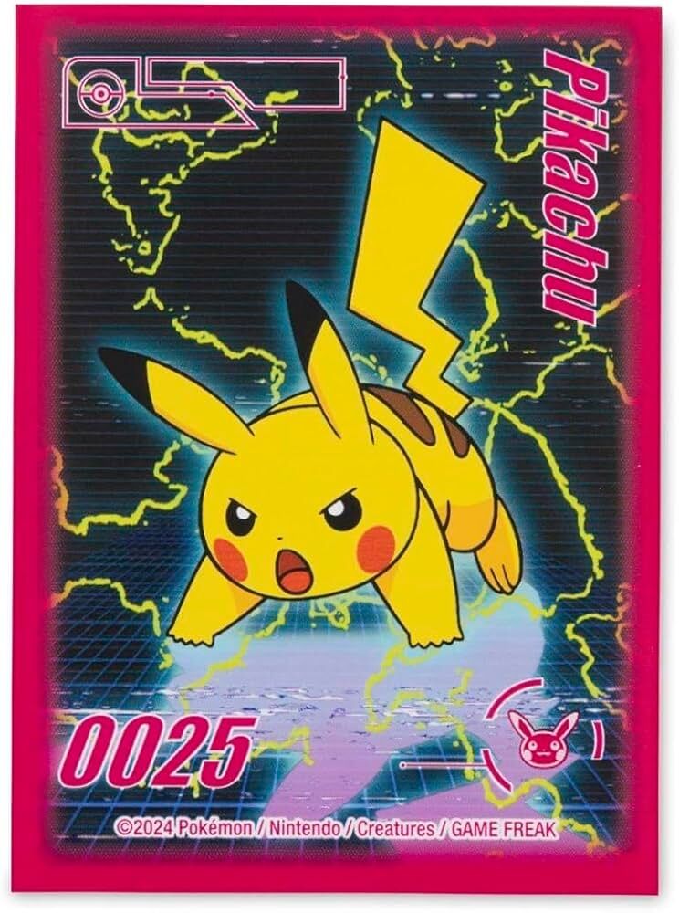 Pokemon Center Pikachu Neon Charge Card Sleeves (65 Sleeves)