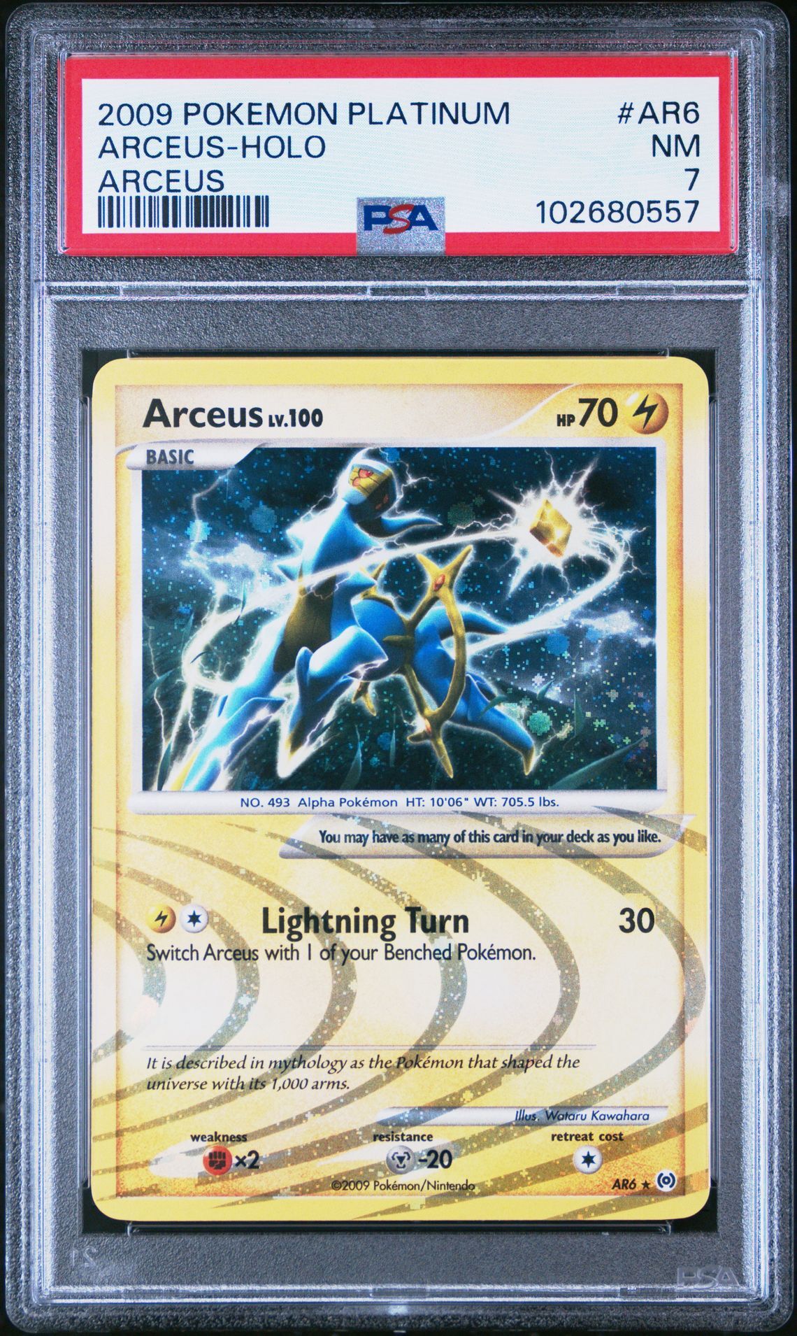 2009 POKEMON PLATINUM ARCEUS AR6 ARCEUS-HOLO - PSA 7 NM - Pokémon