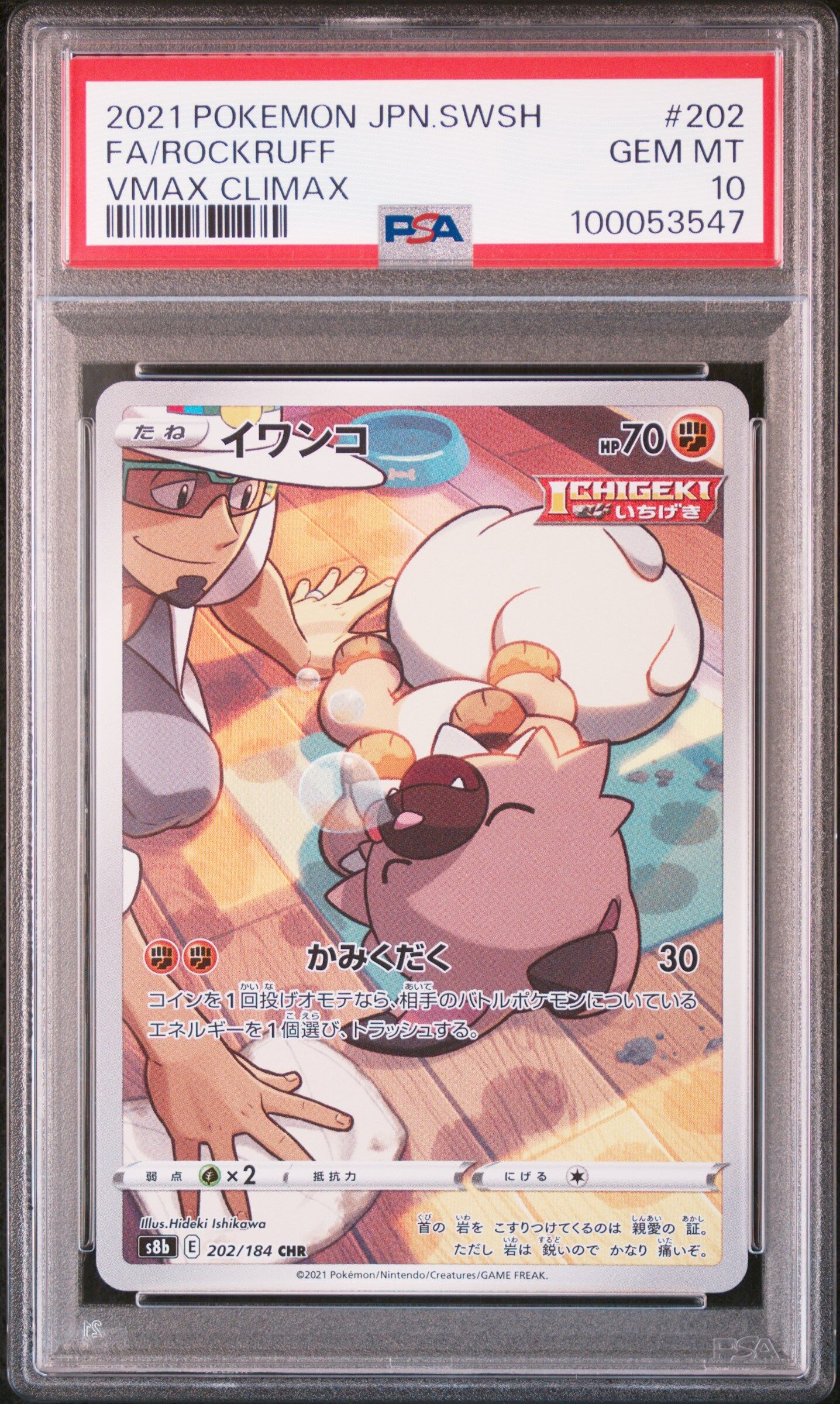 2021 POKEMON JAPANESE SWORD & SHIELD VMAX CLIMAX #202 FA/ROCKRUFF VMAX CLIMAX - PSA 10 GEM-MT - Pokémon