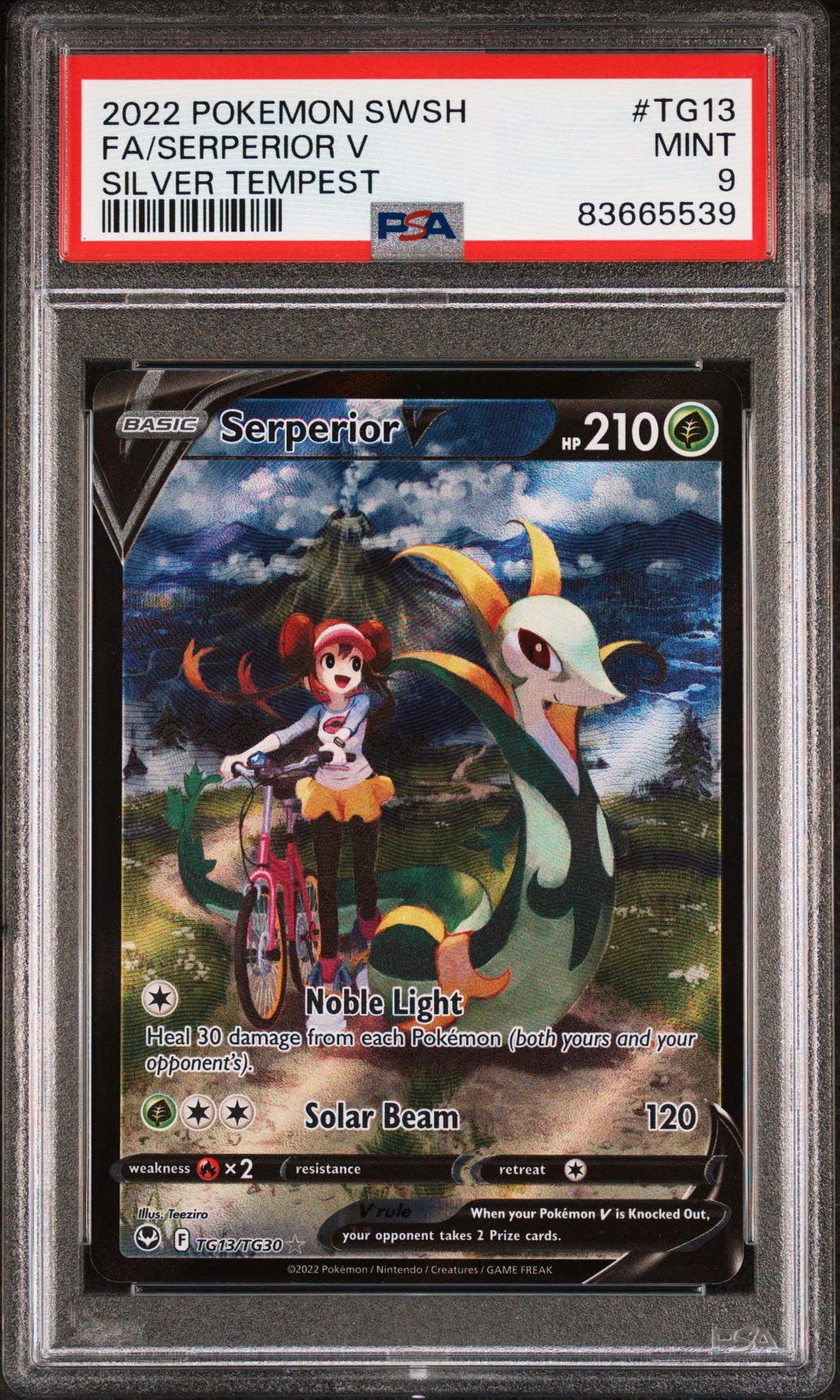 2022 POKEMON SWORD & SHIELD SILVER TEMPEST TG13 FULL ART/SERPERIOR V - PSA 9 MINT 2022 POKEMON SWORD & SHIELD SILVER TEMPEST TG13 FULL ART/SERPERIOR V - PSA 9 MINT