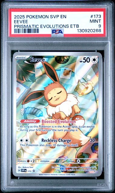Eevee #173 - svp Black Star Promo Prismatic Evolutions ETB - PSA 9 MINT - Pokemon