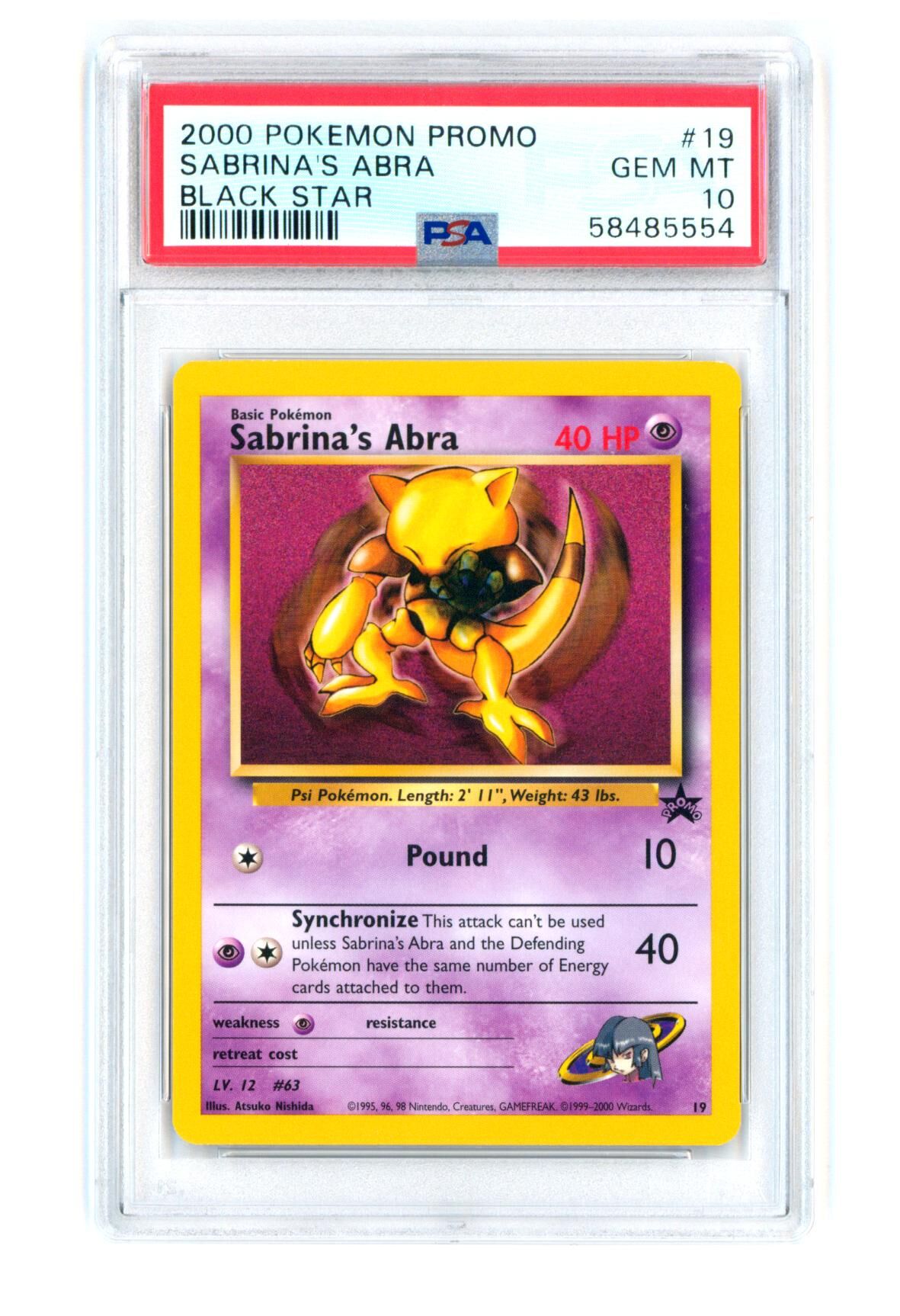 sabrinas-abra-black-star-promo-19-psa-10-gem-mint-pokemon-58485554 Sabrina's Abra - Black Star Promo 19 - PSA 10 GEM MINT - Pokémon