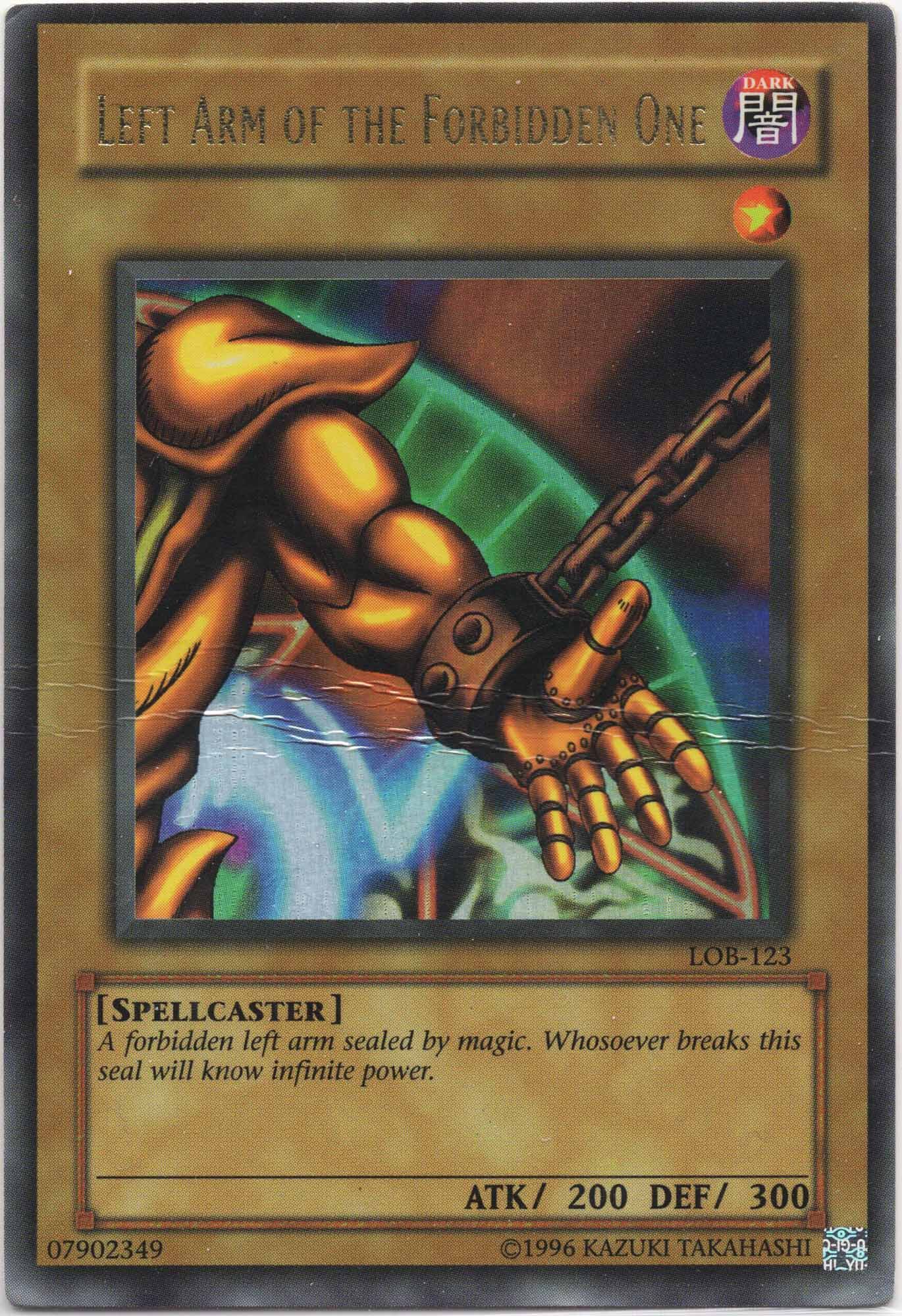 left-arm-of-the-forbidden-one-lob-123-ultra-rare-heavily-played Left Arm of the Forbidden One - LOB-123 - Ultra Rare - Heavily Played