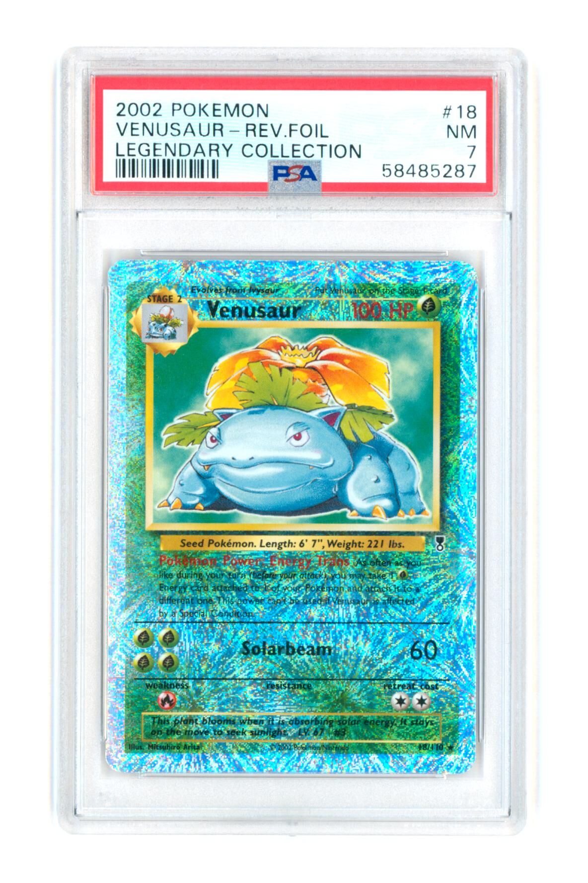 Venusaur 18/110 - Legendary Collection - Rev. Foil - 2002 - PSA 7 NM - Pokémon