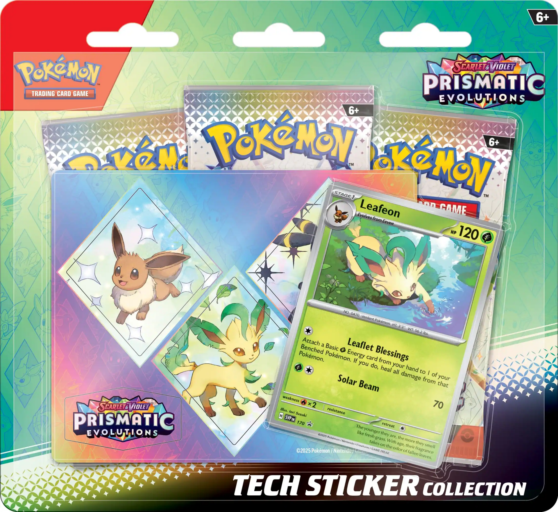 Pokémon TCG: Scarlet & Violet - Prismatic Evolutions Leafeon Tech Sticker Collection Blister - EN