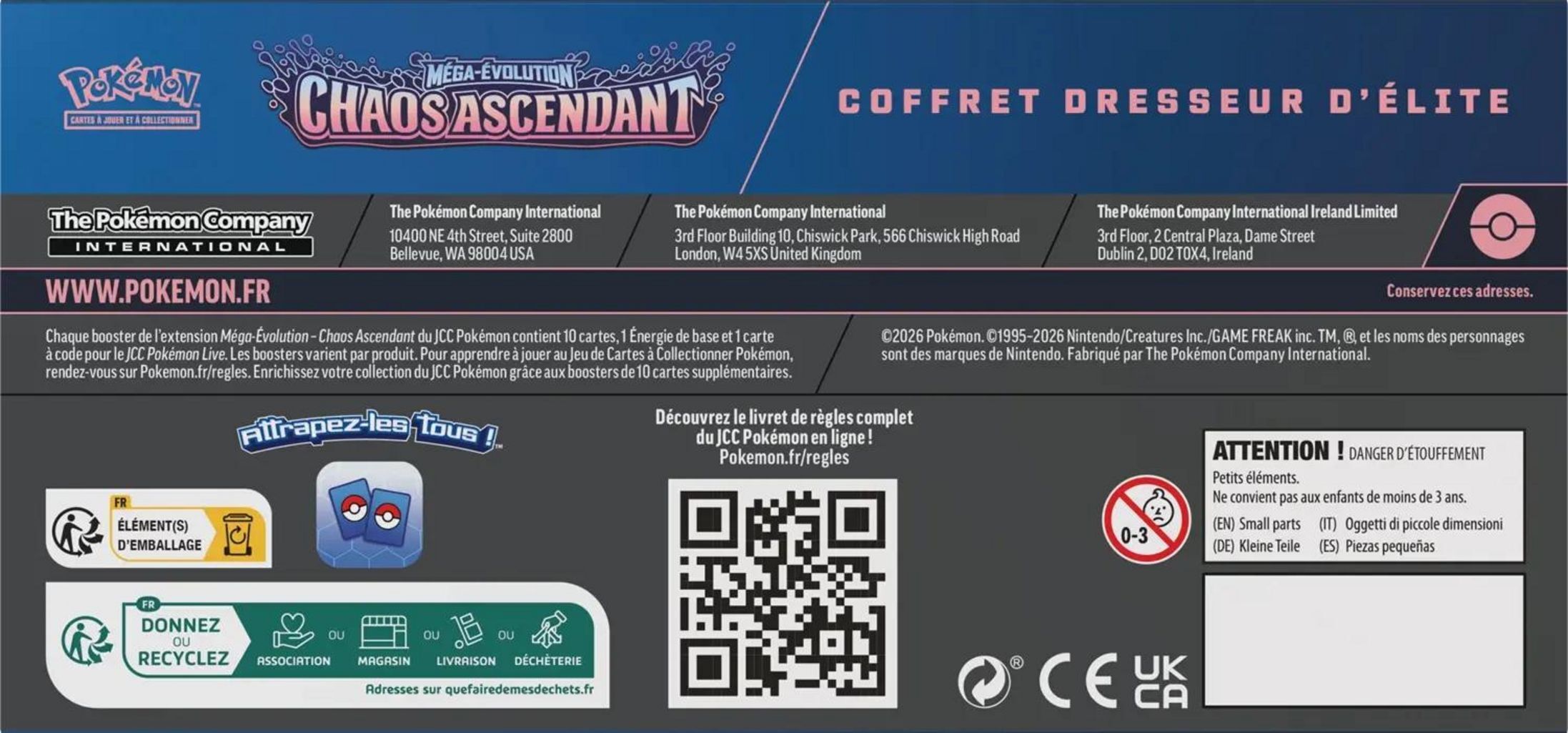Pokémon JCC: Méga-Évolution (ME04) - Coffret Dresseur d'Élite Chaos Ascendant Chaos Ascendant - FR