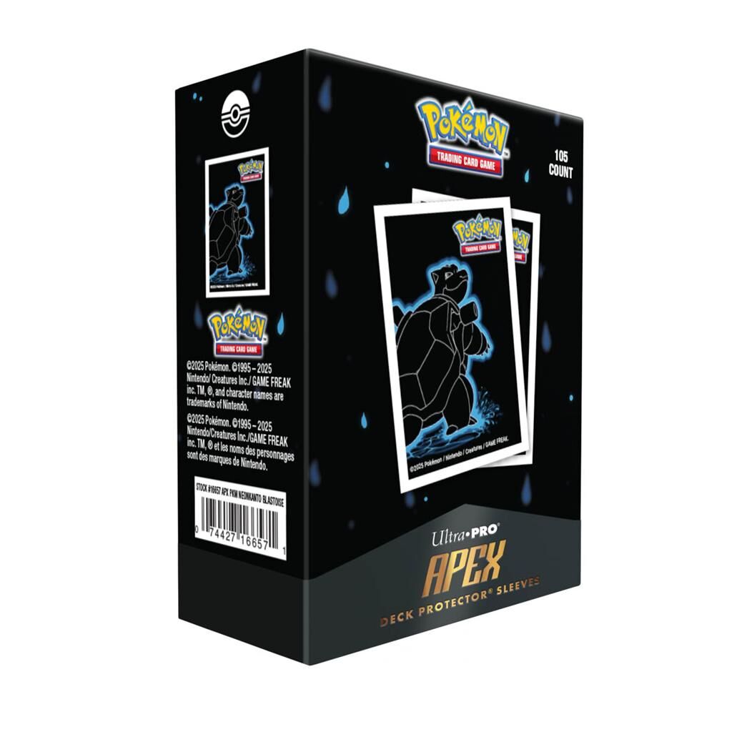 UP - Neon Kanto 105ct APEX Deck Protector Sleeves - Blastoise UP - Neon Kanto 105ct APEX Deck Protector Sleeves - Blastoise