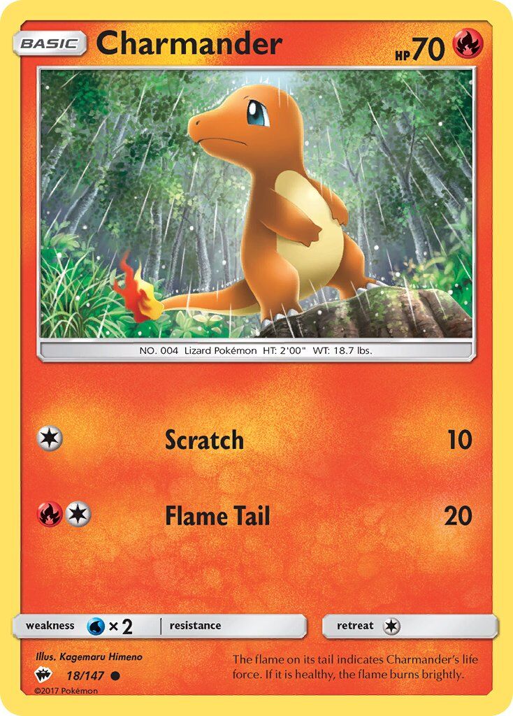 Charmander - 18/147 - Pokémon TCG - Lightly Played - EN