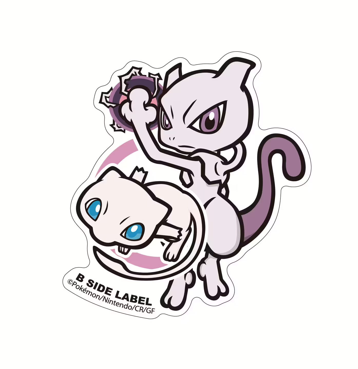 Mewtwo & Mew Sticker B-Side Label Mewtwo & Mew Sticker B-Side Label