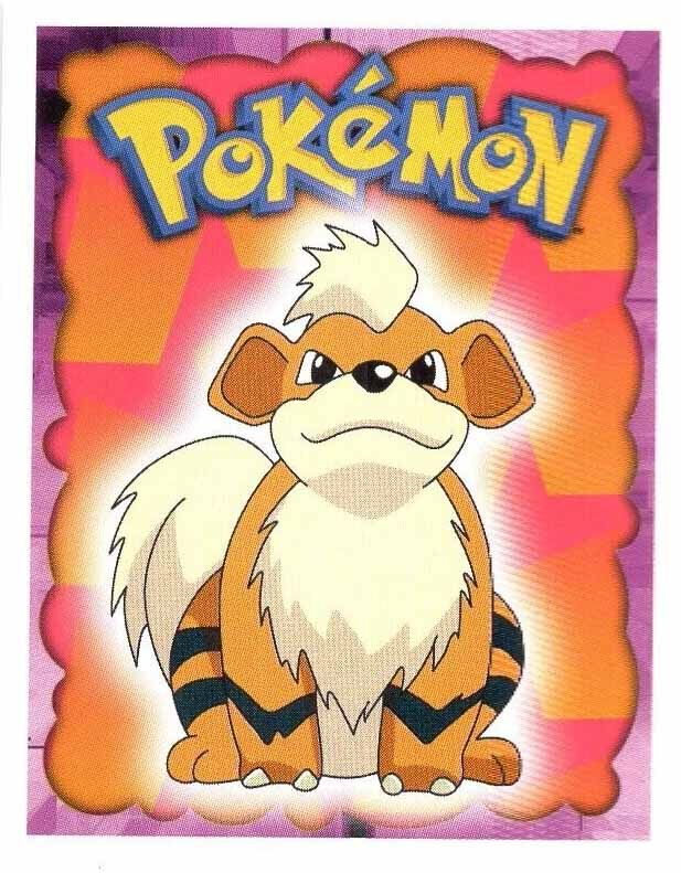 Growlithe - 58 - Merlin Sticker Series 1 Growlithe - 58 - Merlin Sticker Series 1