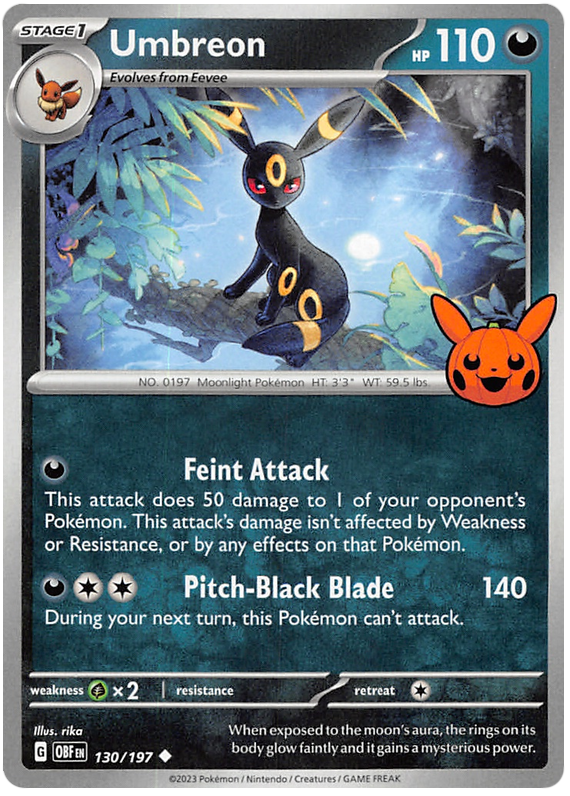 Umbreon - OBF 130 - Trick or Trade 2024 Stamp - EN Umbreon - OBF 130 - Trick or Trade 2024 Stamp - EN