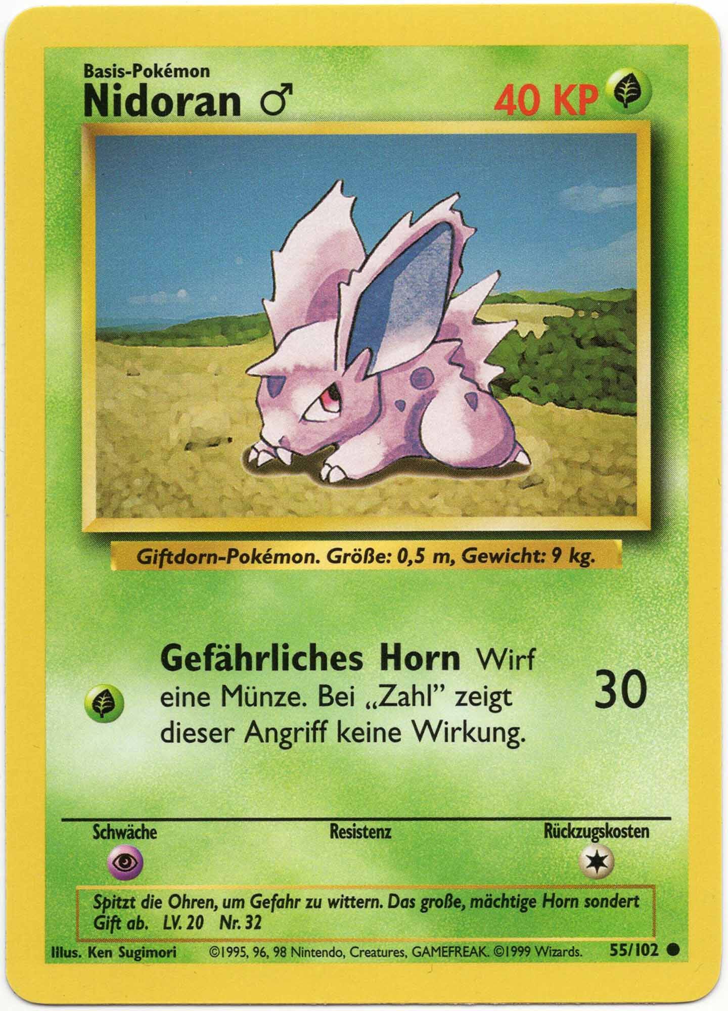 nidoran-55-102-pokemon-tcg-near-mint Nidoran ♂ - 55/102 - Pokémon TCG - Near Mint