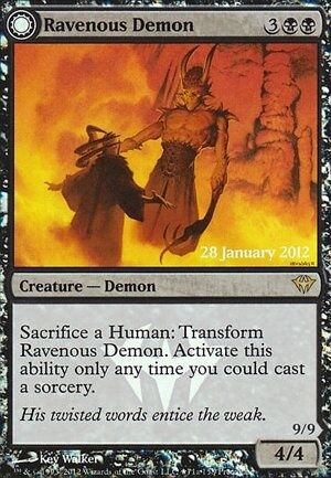 Ravenous Demon - 2012 Prerelease Promo Holo - MTG - Near Mint - EN