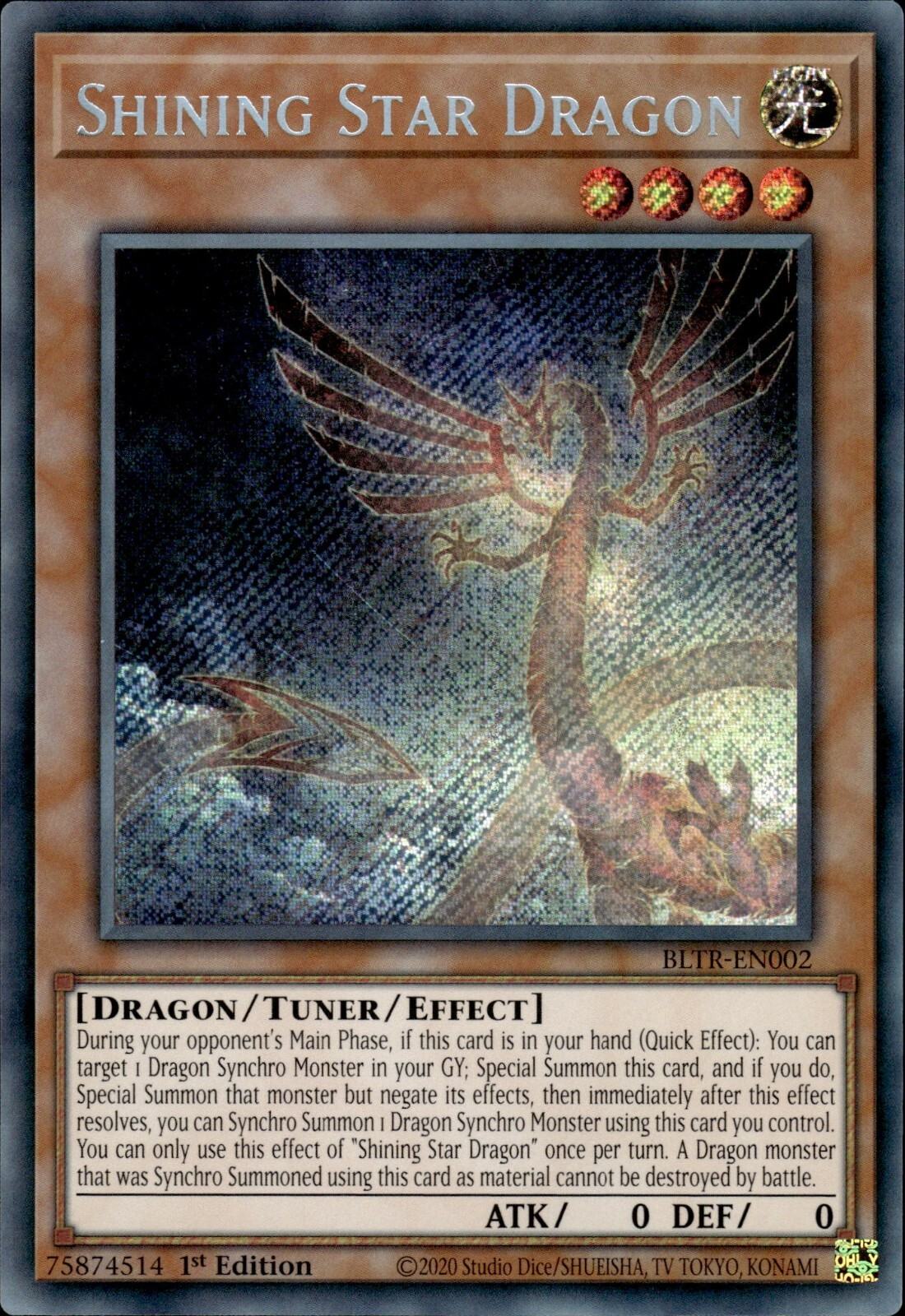 Glanzstern-Drache - BLTR-002 - Quarter Century Secret Rare - 1. Auflage Glanzstern-Drache - BLTR-002 - Quarter Century Secret Rare - 1. Auflage
