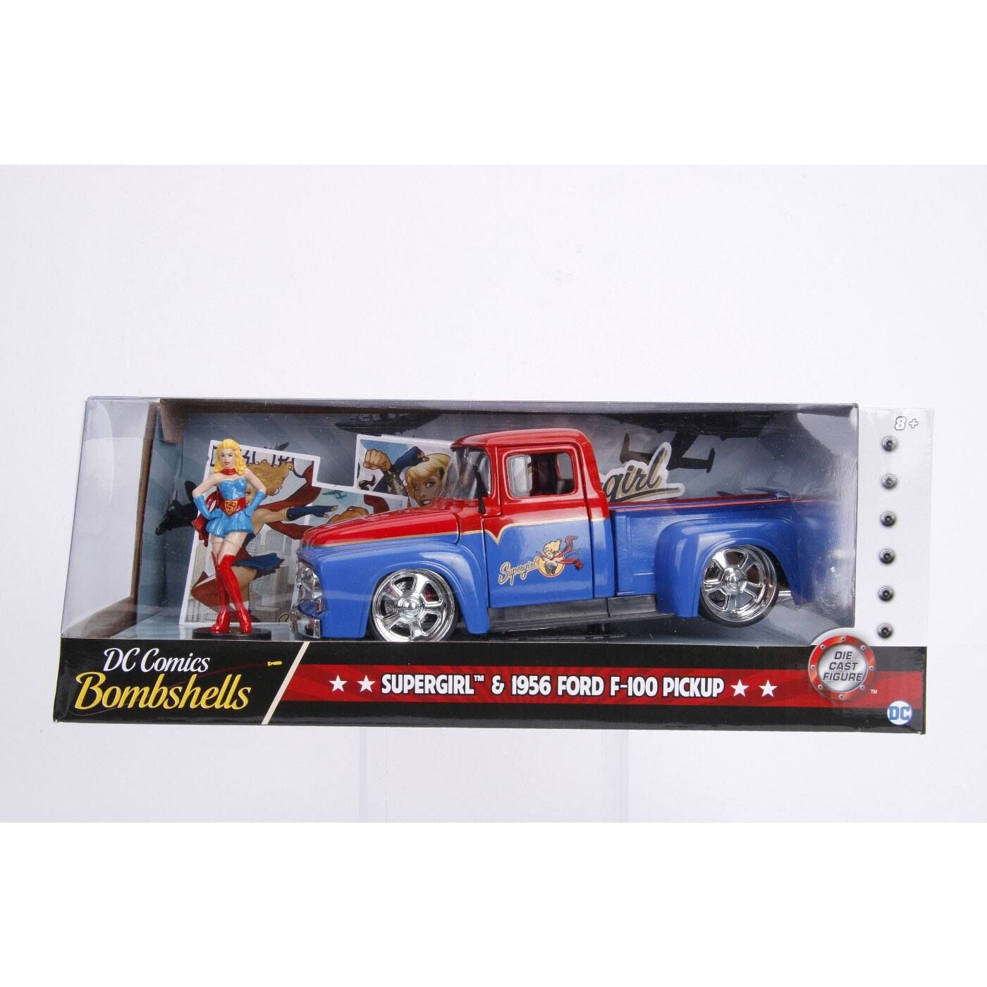DC Bombshells Diecast Modell Hollywood Rides 1/24 1956 Ford F100 mit Super Girl Figur