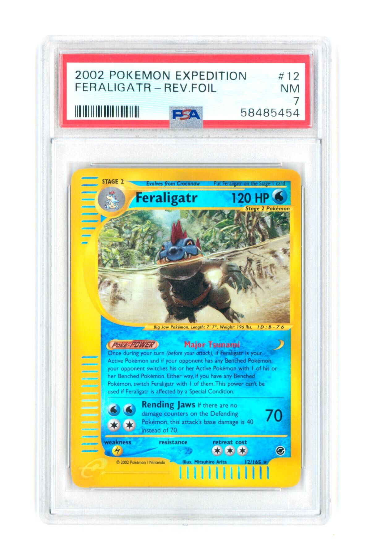 Feraligatr 12/165 - Reverse Foil - Pokemon Expedition - 2002 - PSA 7 NM-MT - Pokémon Feraligatr 12/165 - Reverse Foil - Pokemon Expedition - 2002 - PSA 7 NM-MT - Pokémon