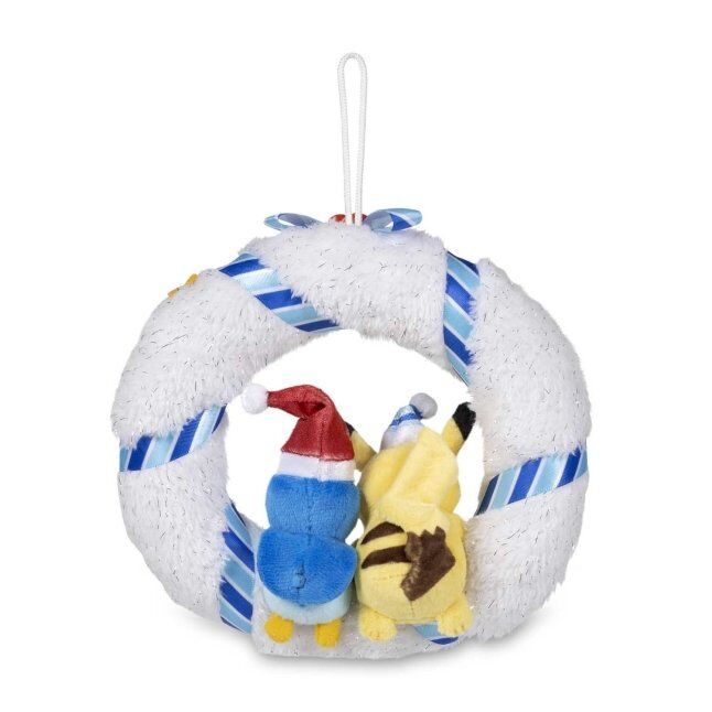Pikachu & Piplup Pokémon Undersea Holiday Wreath Plush - 17.5 cm
