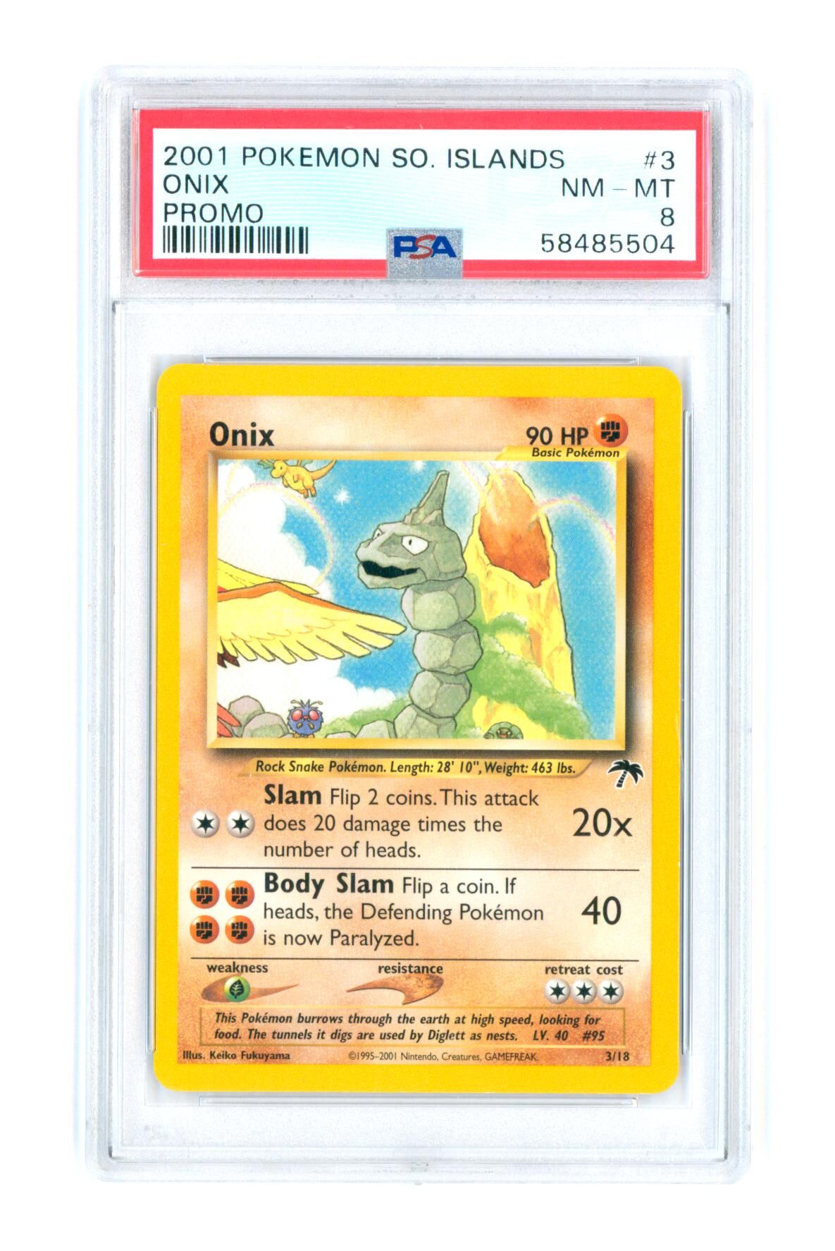 Onix 3/18 - Promo - So. Islands - 2001 - PSA 8 NM-MT - Pokémon