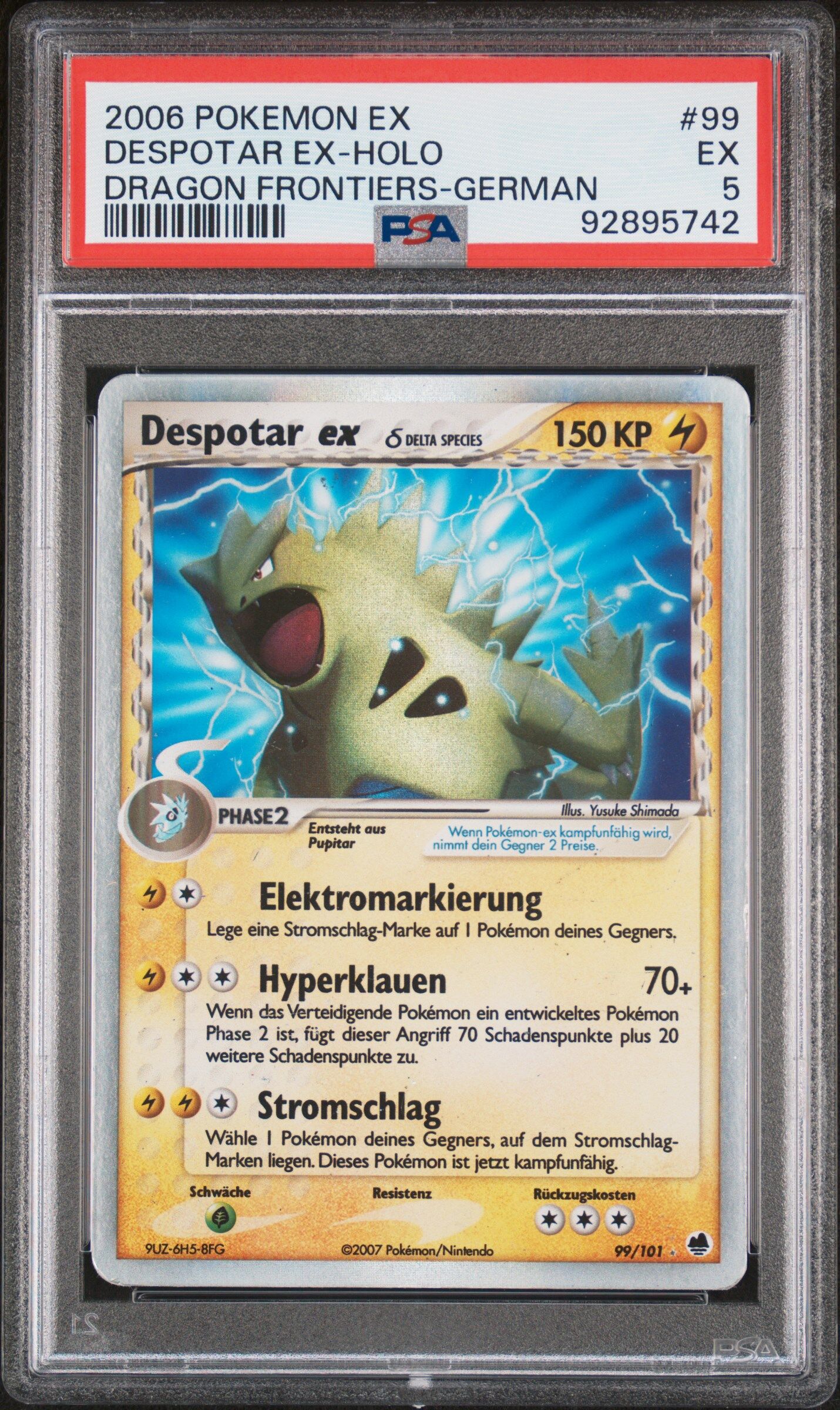 2006 POKEMON EX DRAGON FRONTIERS 99 DESPOTAR EX-HOLO GERMAN - PSA 5 EX - Pokémon 2006 POKEMON EX DRAGON FRONTIERS 99 DESPOTAR EX-HOLO GERMAN - PSA 5 EX - Pokémon