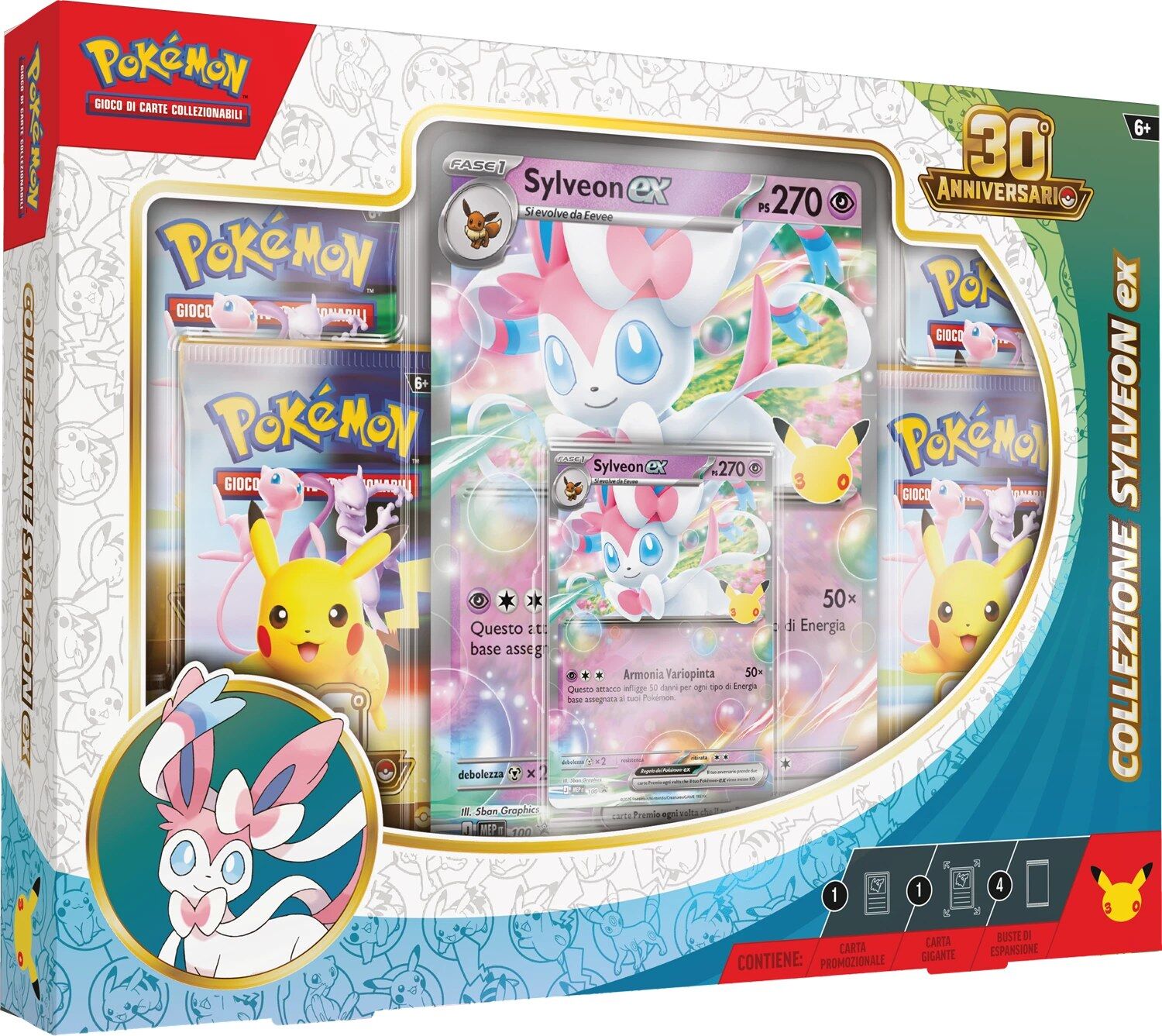 Pokémon TCG: 30th Anniversary Sylveon ex Box - IT Pokémon TCG: 30th Anniversary Sylveon ex Box - IT