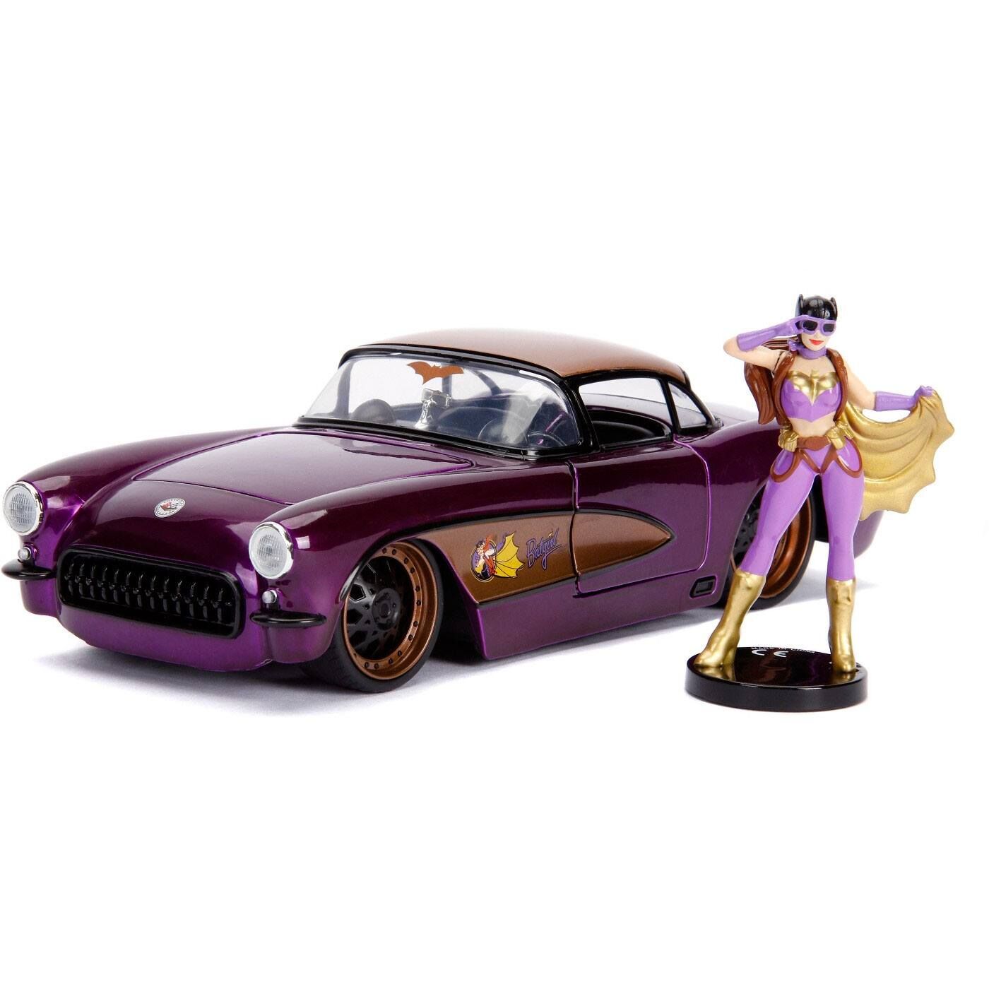 DC Bombshells Diecast Modell Hollywood Rides 1/24 1957 Chevy Corvette mit Batgirl Figur DC Bombshells Diecast Modell Hollywood Rides 1/24 1957 Chevy Corvette mit Batgirl Figur