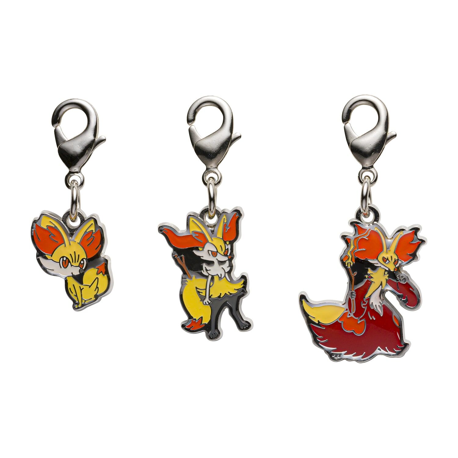 Pokemon Center - Fennekin, Braixen, Delphox Schlüsselanhänger - 3 Stück Pokemon Center - Fennekin, Braixen, Delphox Schlüsselanhänger - 3 Stück