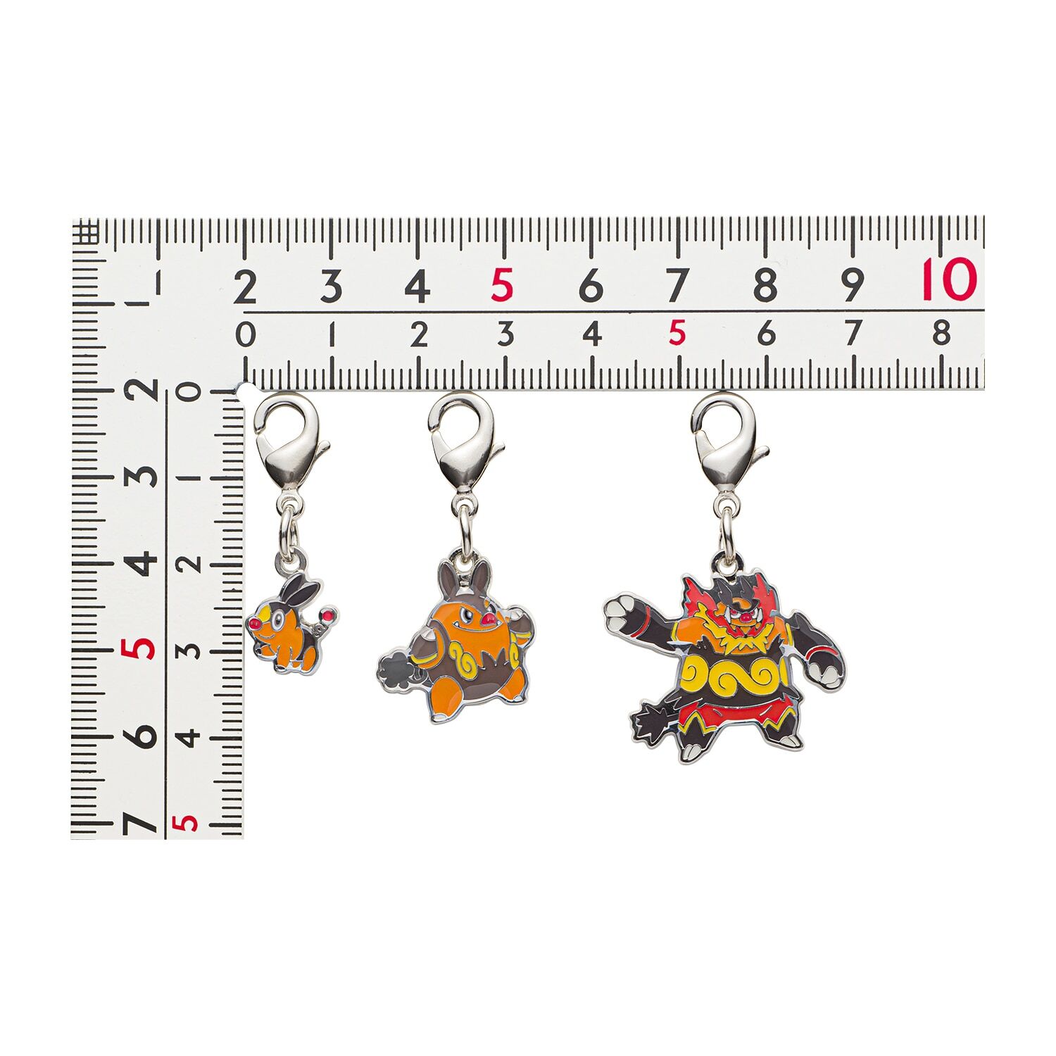 Pokemon Center - Tepig, Pignite, Emboar Schlüsselanhänger - 3 Stück