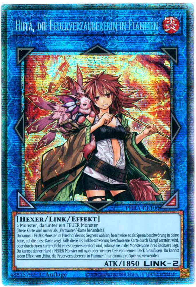 Hiita, die Feuerverzaubererin in Flammen - PHRA-DE100 - 1. Auflage - Starlight Rare Hiita, die Feuerverzaubererin in Flammen - PHRA-DE100 - 1. Auflage - Starlight Rare