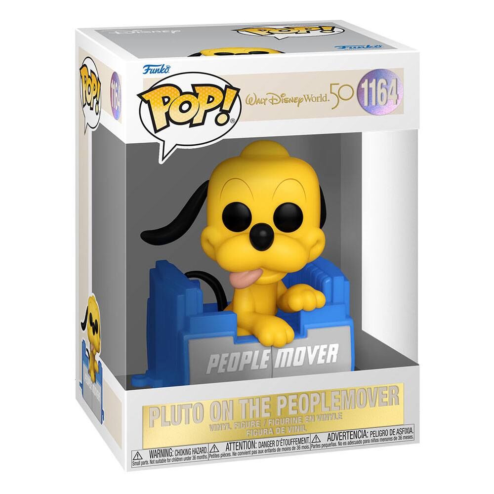 Walt Disney Word 50th Anniversary POP! Disney Vinyl Figur People Mover Pluto w/Balloon 9 cm