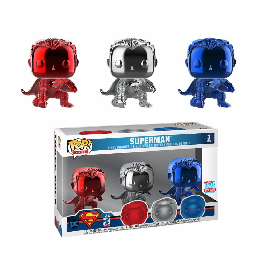 Justice League POP! Vinyl Figuren 3er-Pack Superman Fall Convention 2018 9 cm
