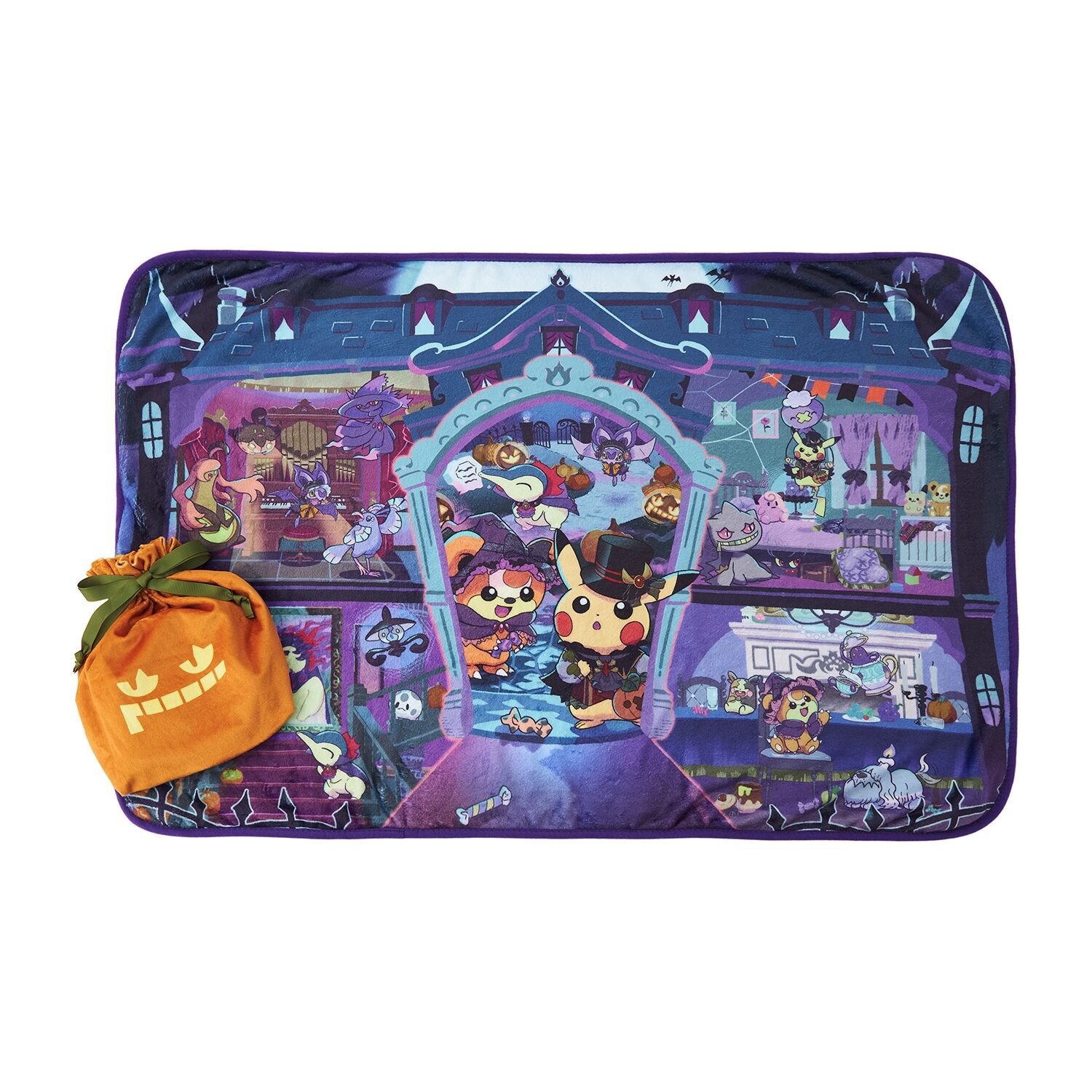 Pokemon Center Original - Halloween Ghost Chateau Blanket with Pouch
