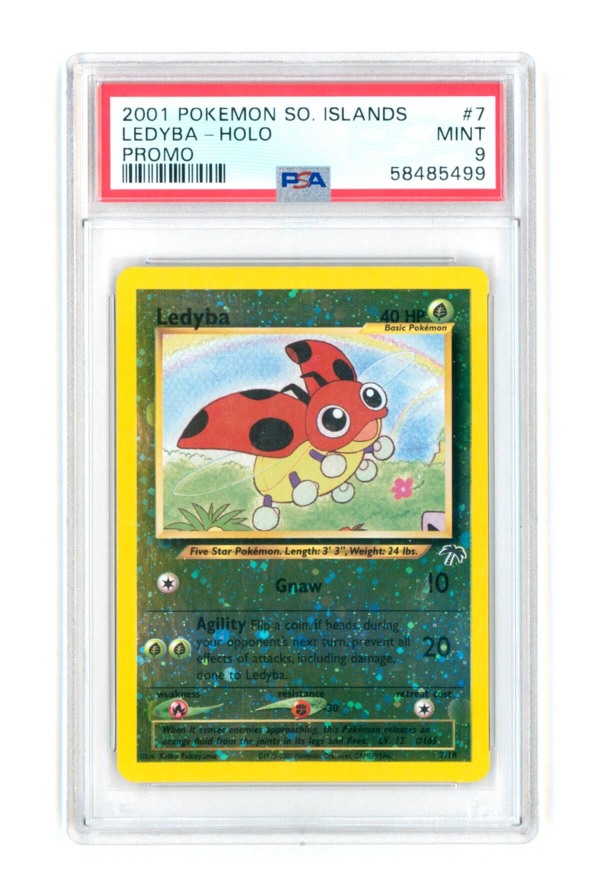 Ledyba 7/18 - Holo - Promo - So. Islands - 2001 - PSA 9 MINT - Pokémon